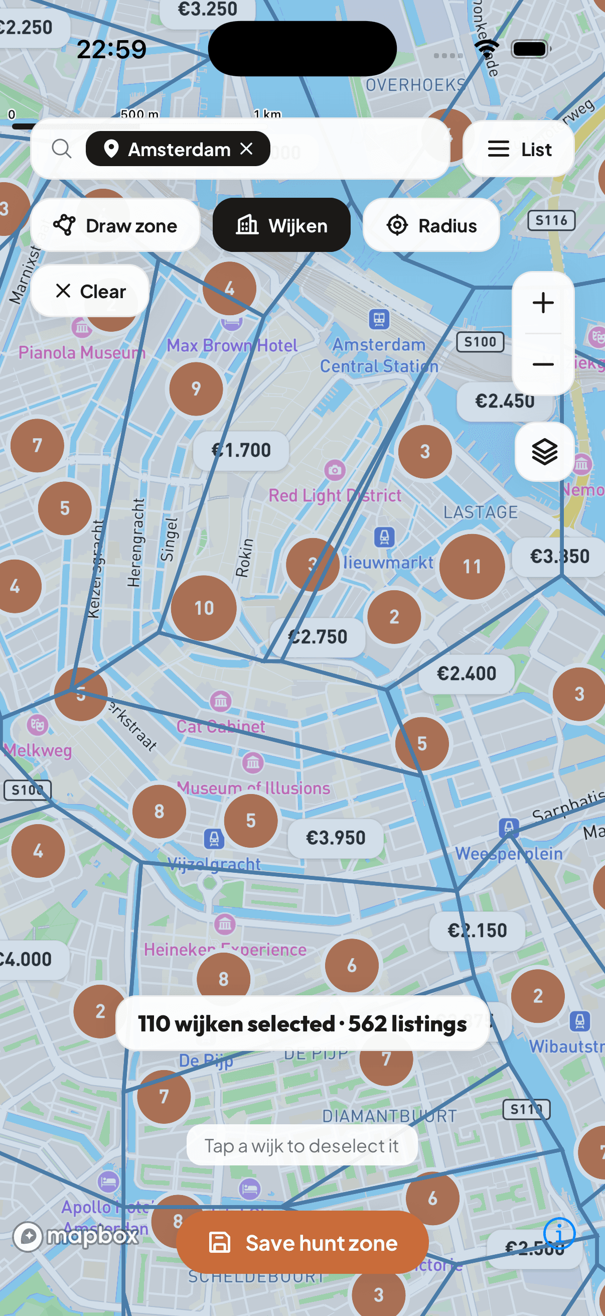 Hunt zone map