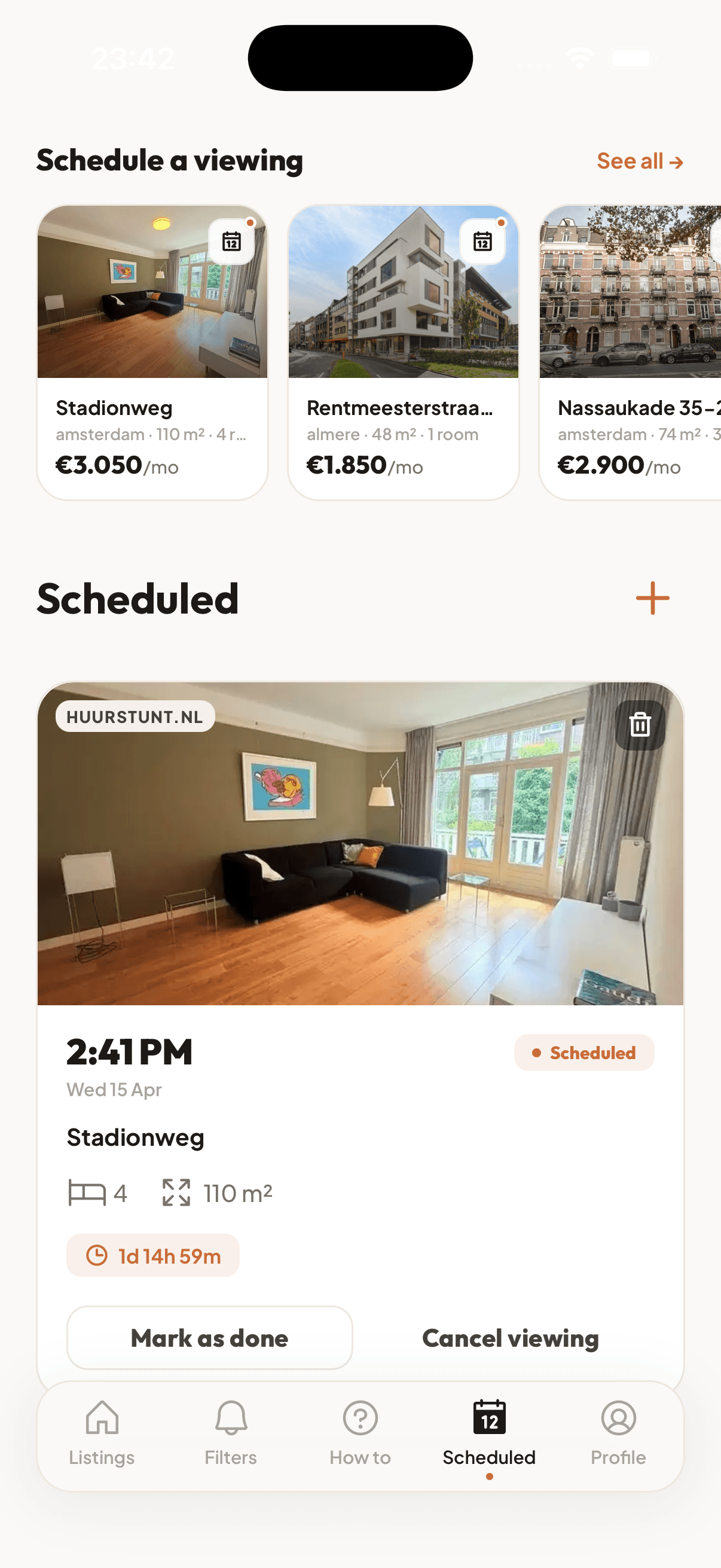 Viewings planner